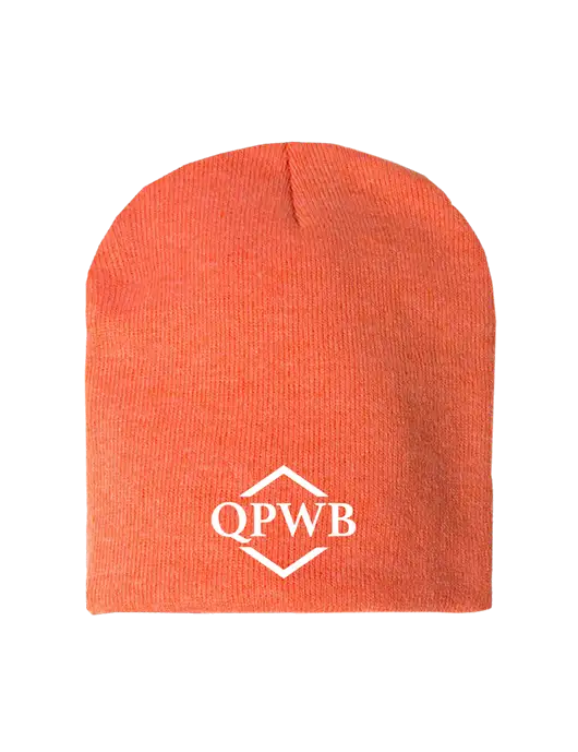 Orange Heather Element Knit Beanie w/QPWB Logo