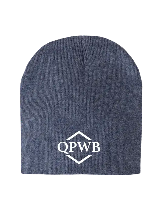Navy Heather Element Knit Beanie w/QPWB Logo