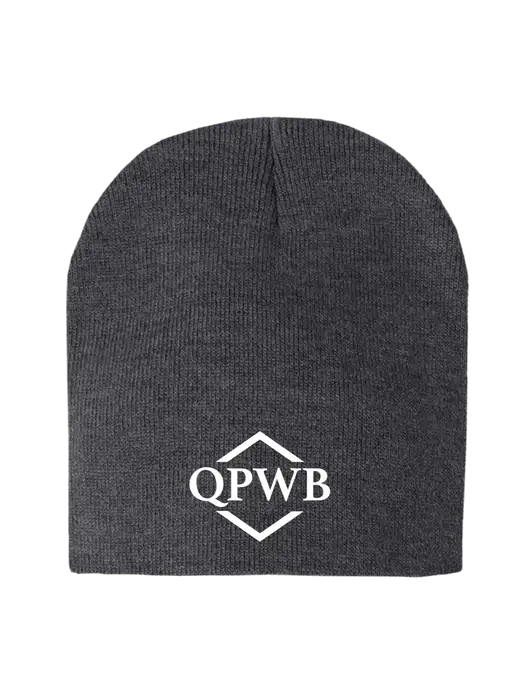 Charcoal Heather Element Knit Beanie w/QPWB Logo