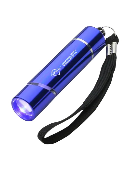 Blue Aluminum Scope LED Flashlight w/QPWB Logo