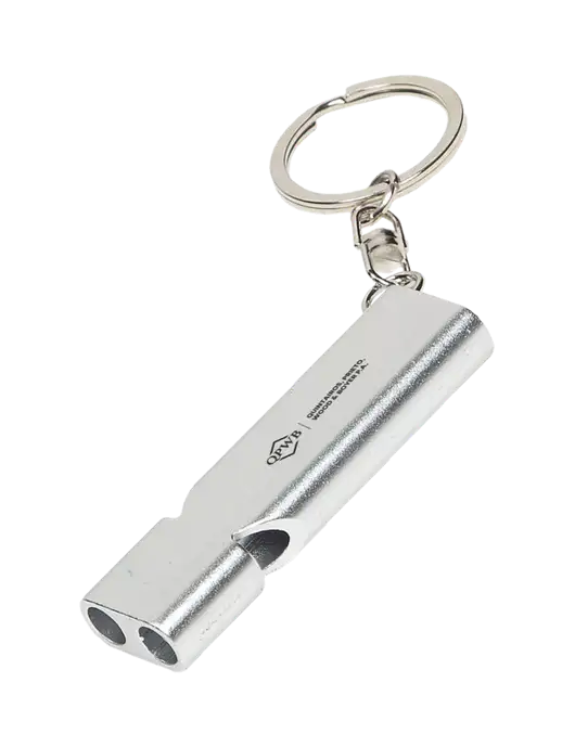 Quick Alert Silver Safety Whistle w/QPWB Logo