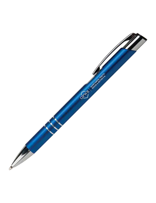 Laurent Blue Pen - Black Ink w/QPWB Logo