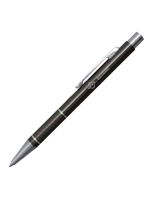 St George Gunmetal Pen - Blue Ink w/QPWB Logo