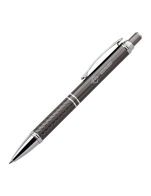Dark Grey Stellar Scribe Pen - Black Ink w/QPWB Logo